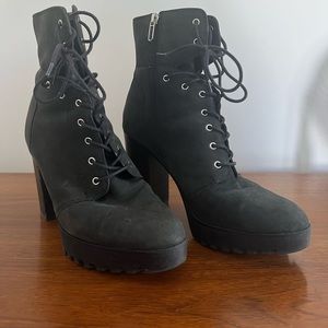 Women’s black hoot platform heels